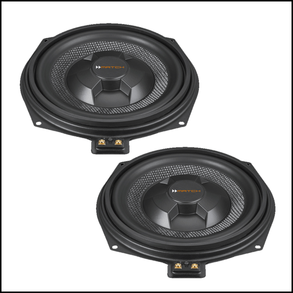 Match 8" UP W8BMW-S Underseat Subwoofer BMW FIT Audio 400W 200W